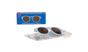 Baby Blue Keyhole Sunglasses With Amber Lens
