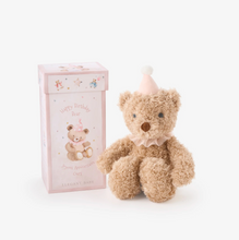 Load image into Gallery viewer, O/S Pink Birthday Bear In Gift Box
