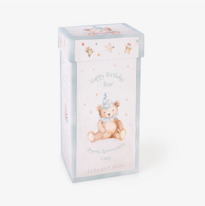 O/S Aqua Birthday Bear In Gift Box