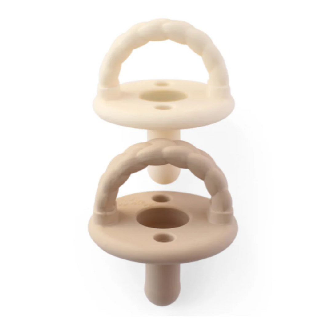 Sweetie Soother Pacifier Set 2 Pack Toast + Buttercream Braids