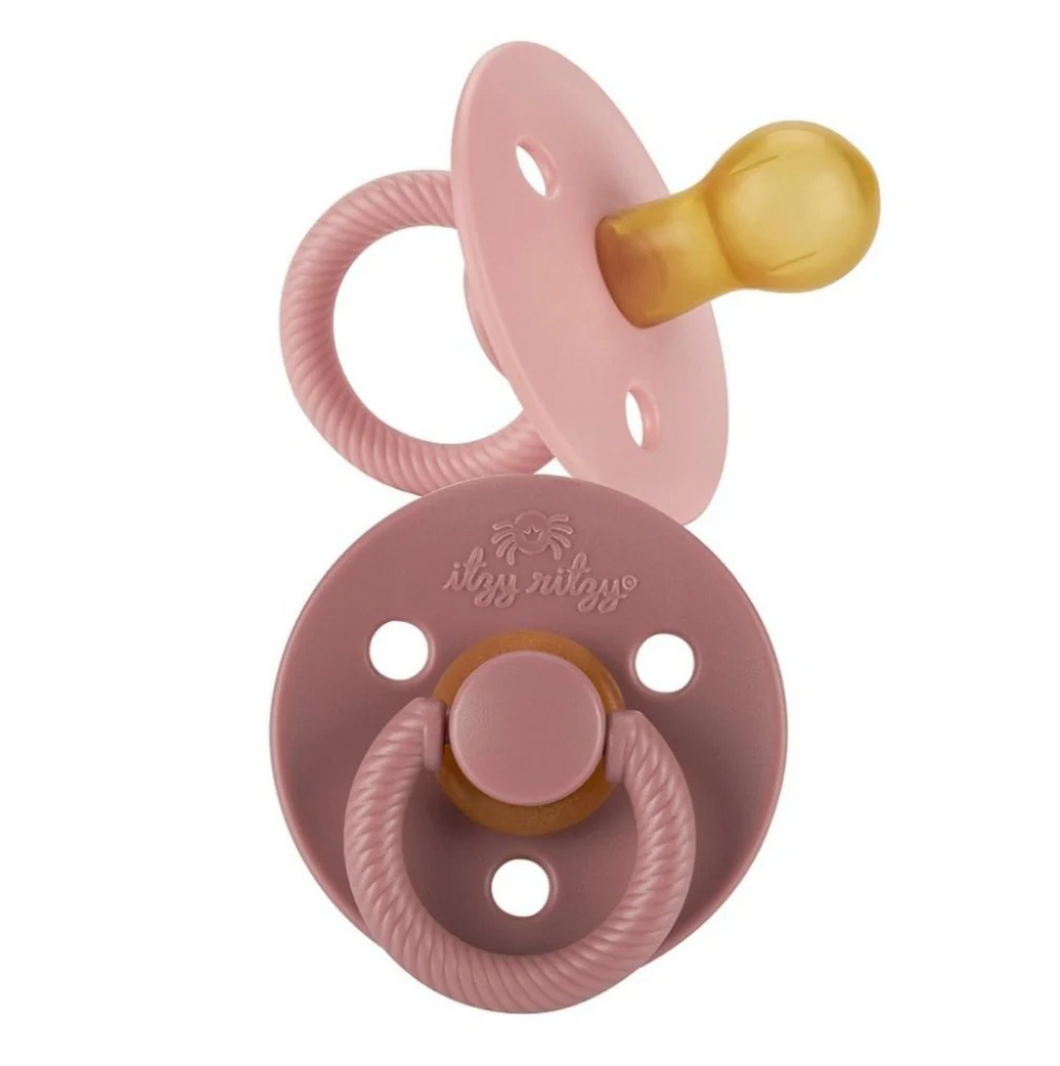 Itzy Soother Natural Rubber Paci Sets Blossom + Rosewood