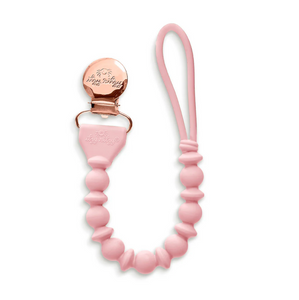 Sweetie Strap Silicone One-Piece Pacifier Clips Pink Beaded