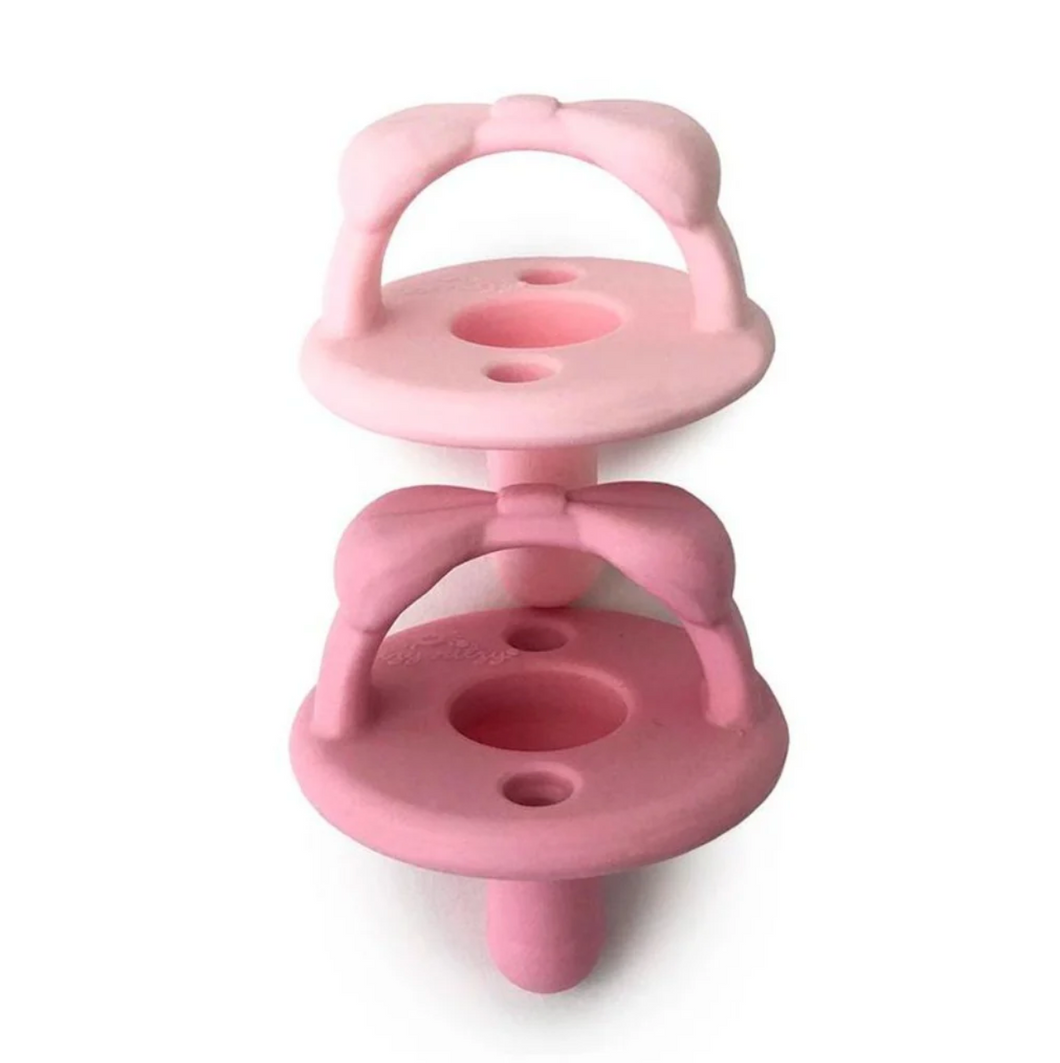 Sweetie Soother Pacifier Sets 2 Pack Pink Bows
