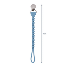 Load image into Gallery viewer, Sweetie Strap Silicone One-Piece Pacifier Clips Blue Beaded
