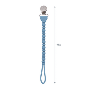 Sweetie Strap Silicone One-Piece Pacifier Clips Blue Beaded