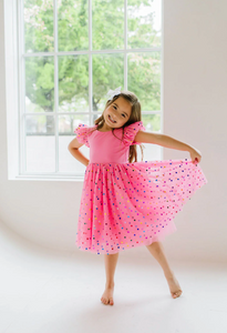 Olivia Dress In Pink Confetti