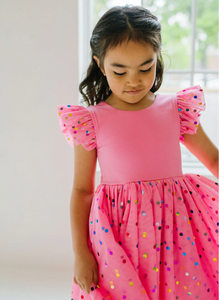 Olivia Dress In Pink Confetti