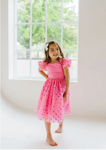 Olivia Dress In Pink Confetti