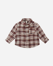 Load image into Gallery viewer, Collared Long Sleeve Shirt - Burgundy Plaid
