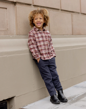 Load image into Gallery viewer, Collared Long Sleeve Shirt - Burgundy Plaid
