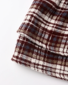 Tiered Mini Skirt - Burgundy Plaid