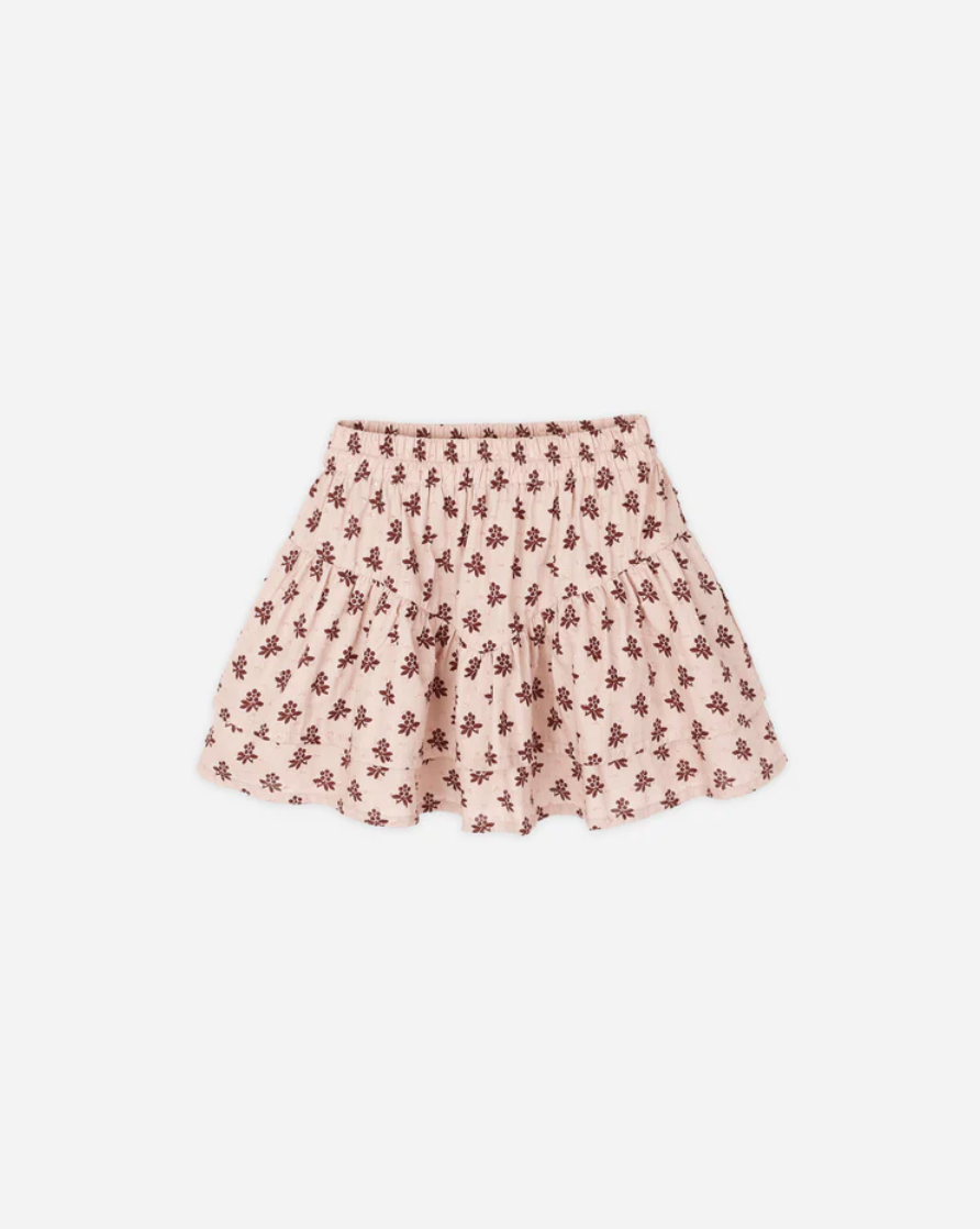Tiered Mini Skirt - Blush Fleur