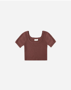 Scallop Tee - Burgundy