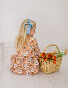 Long Sleeve Leggy Romper - Pumpkin Bouquet