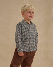 Load image into Gallery viewer, Collared Long Sleeve Shirt - Black Gingham
