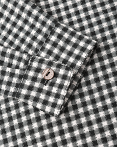Collared Long Sleeve Shirt - Black Gingham