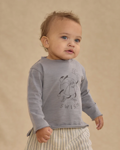 Raw Edge Long Sleeve Tee - Basketball