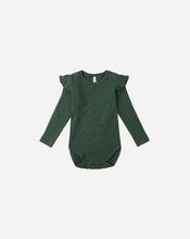 Load image into Gallery viewer, Shoulder Ruffle Bodysuit - Green
