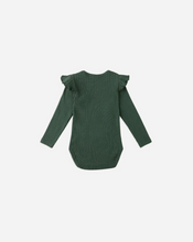 Load image into Gallery viewer, Shoulder Ruffle Bodysuit - Green
