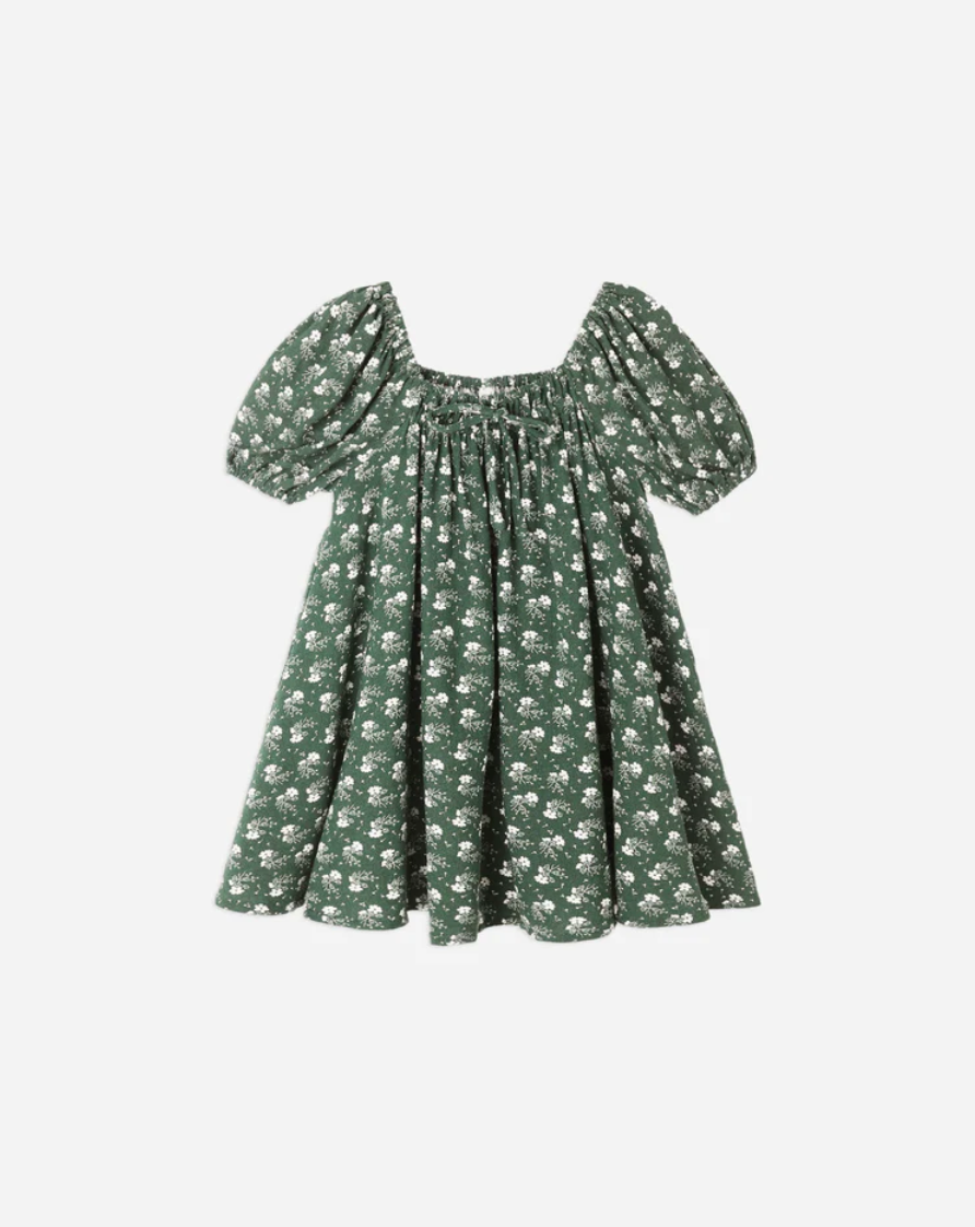 Sabrina Mini Dress - Green Ditsy