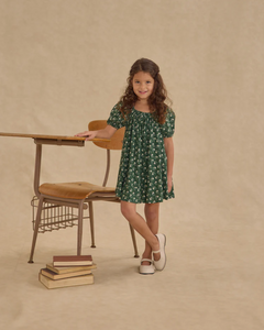 Sabrina Mini Dress - Green Ditsy
