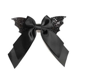 Glitter Bat Halloween Coquette Bow Clip