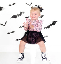 Load image into Gallery viewer, Glitter Bat Halloween Coquette Bow Clip

