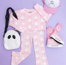 Load image into Gallery viewer, Coquette Ghost Halloween Sweatshirt Pink
