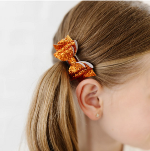 Spice Glitter Bow Clip Set
