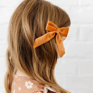 Spice Velvet Coquette Bow Clip