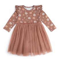 Load image into Gallery viewer, Ditsy Fall Floral Long Sleeve Tutu Dress
