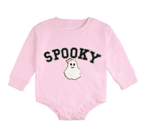 Spooky Patch Halloween Long Sleeve Romper Ballet