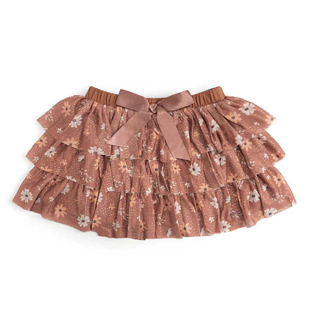 Ditsy Fall Floral Printed Tiered Tutu