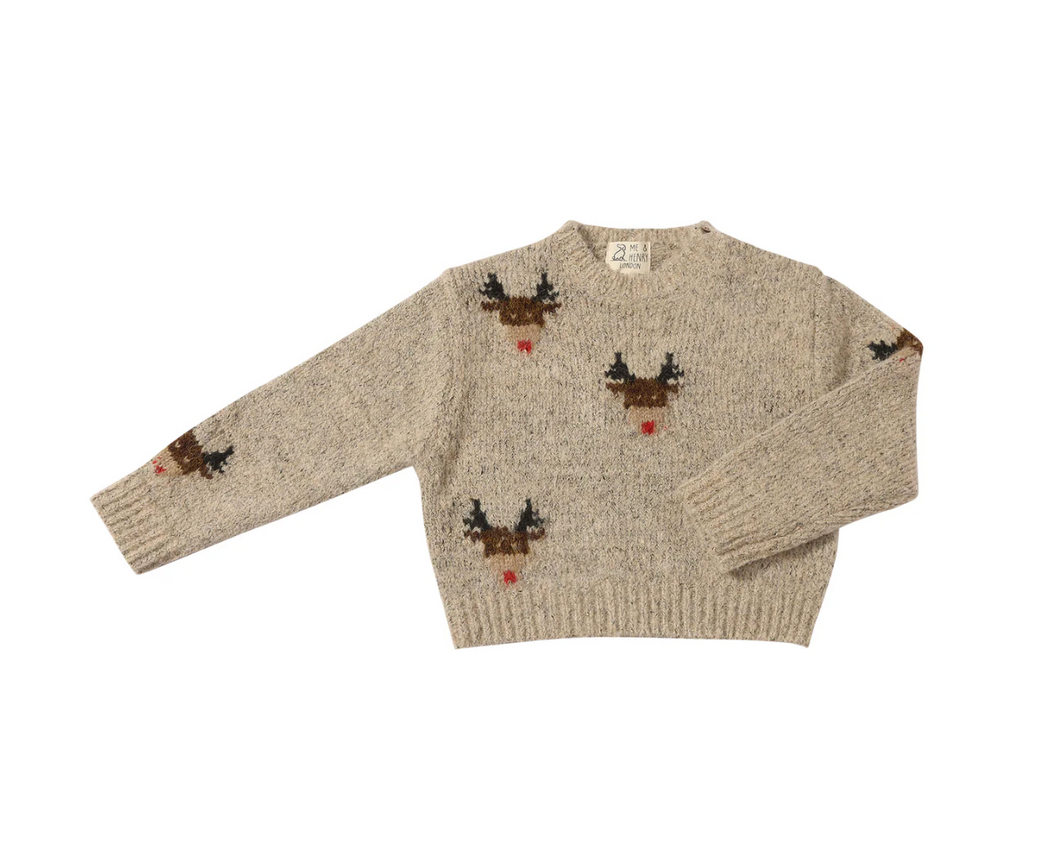 Rudy Sweater Beige Reindeer