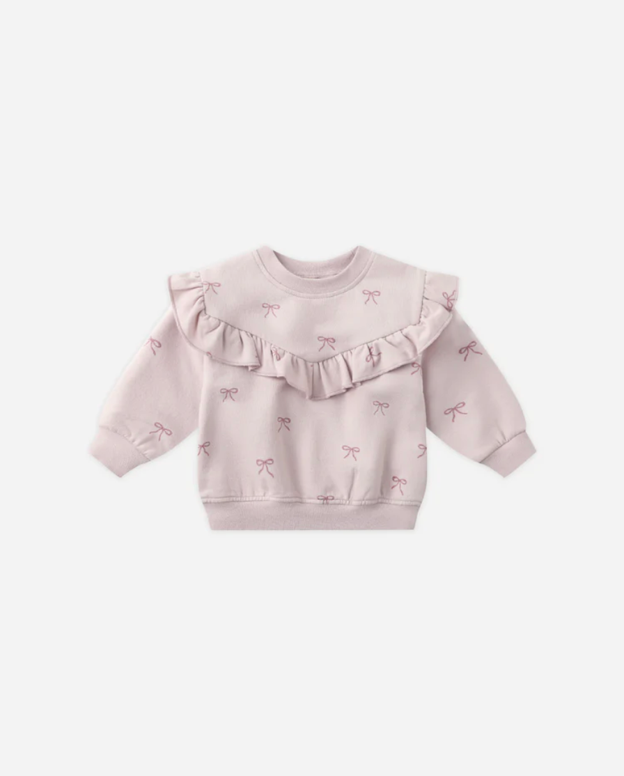 Ruffle Fleece Sweatshirt - Bows