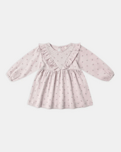 Load image into Gallery viewer, Long Sleeve Ruffle V Dress - Lilac Ditsy
