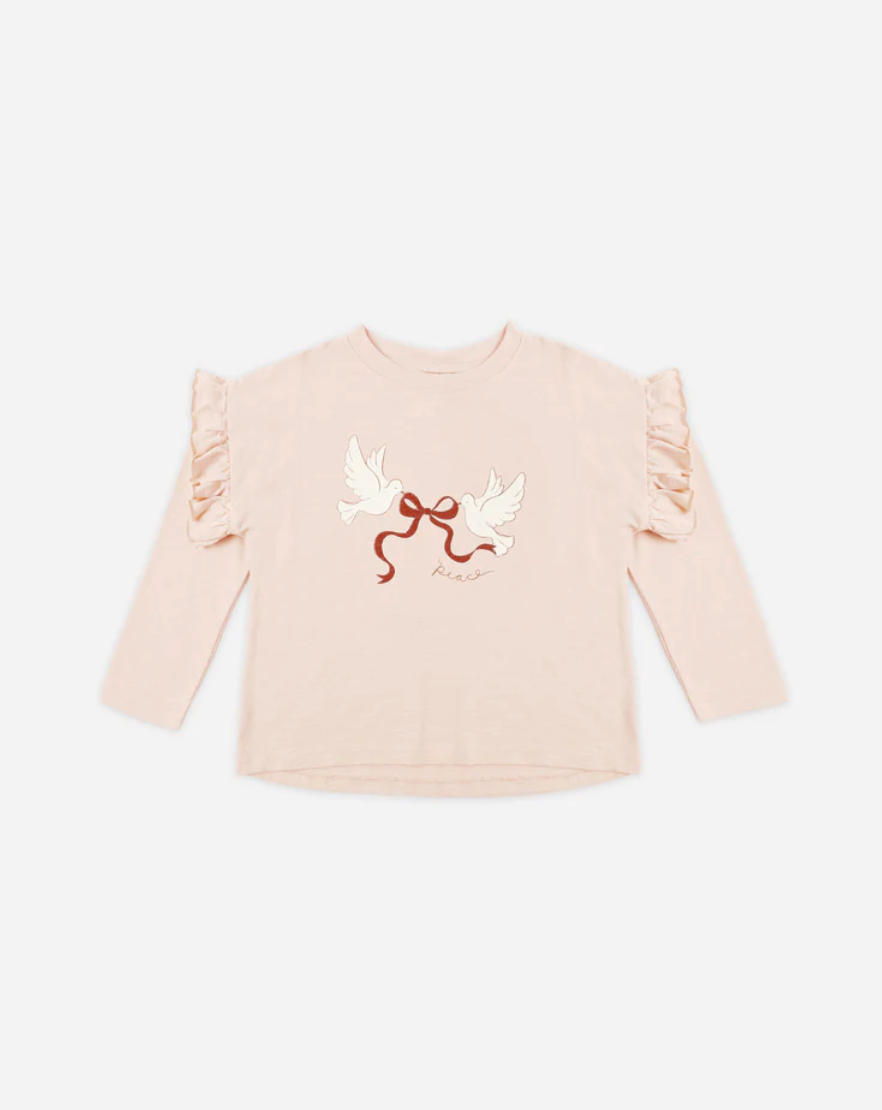 Ruffle Long Sleeve Tee - Peace