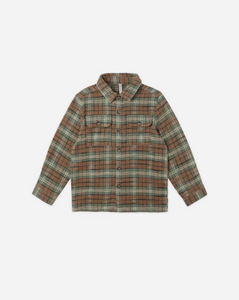 Pocketed Flannel Shirt - Holiday Plaid