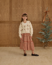 Load image into Gallery viewer, Boxy Crop Cardigan - Winter Daisy Embroidery
