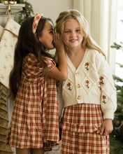 Load image into Gallery viewer, Boxy Crop Cardigan - Winter Daisy Embroidery

