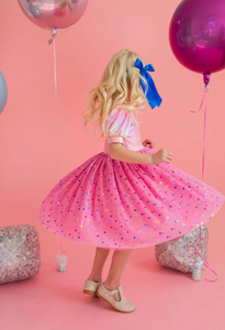 Diana Dress in Pink Confetti Lamè