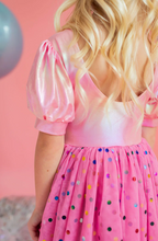 Load image into Gallery viewer, Diana Dress in Pink Confetti Lamè
