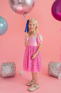 Diana Dress in Pink Confetti Lamè