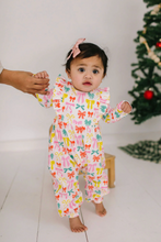 Load image into Gallery viewer, Mabel Romper In Holiday Bows
