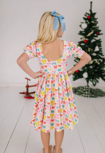 Load image into Gallery viewer, Puff Dress In Holiday Bows
