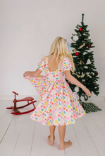 Load image into Gallery viewer, Puff Dress In Holiday Bows
