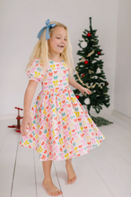 Load image into Gallery viewer, Puff Dress In Holiday Bows
