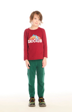 Load image into Gallery viewer, Ski Club 3/4 Length T-Shirt - Heartbreaker Red
