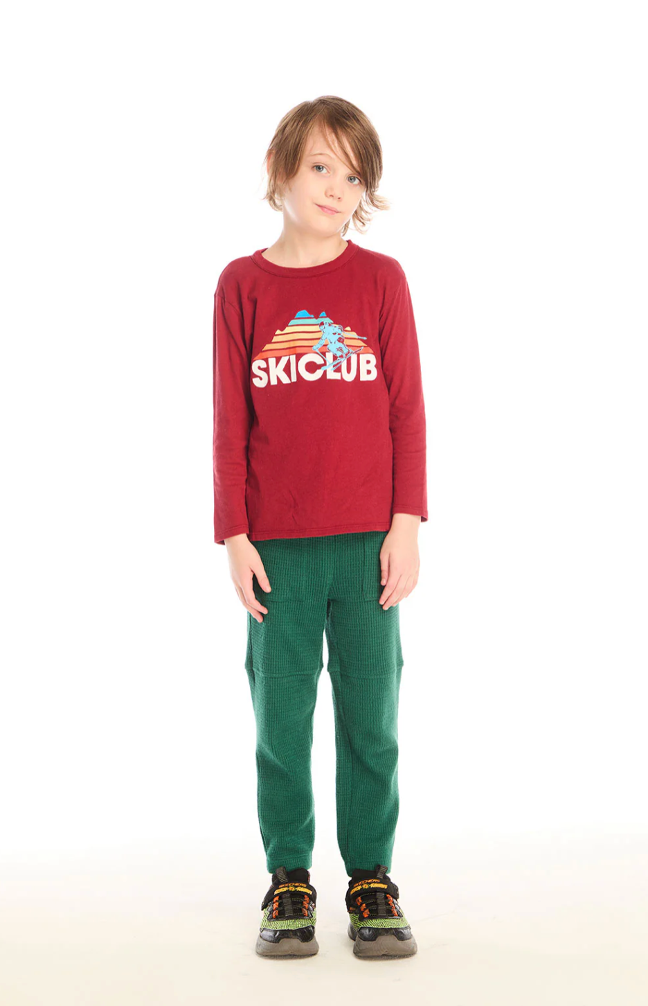 Ski Club 3/4 Length T-Shirt - Heartbreaker Red