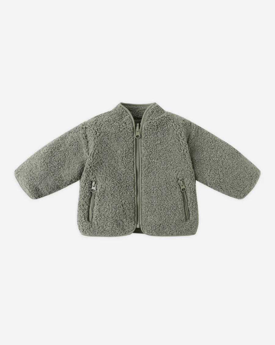Shearling Zip Jacket - Forest